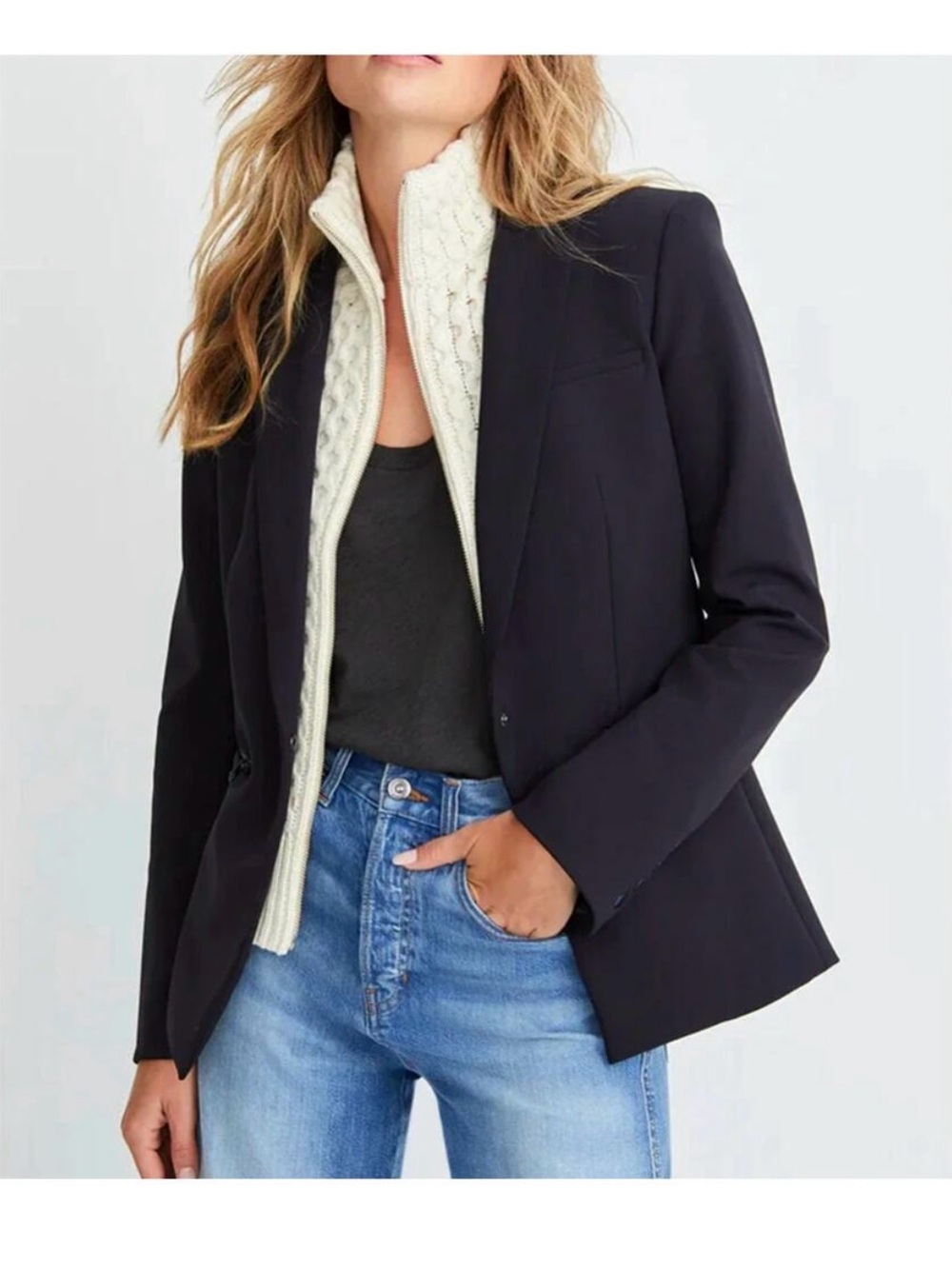 Veronica Beard 10 Iconic Scuba Dickey Jacket $645 BiStretch Blazer Black